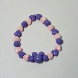 Disney Purple and Pink Heart Bead Bracelet